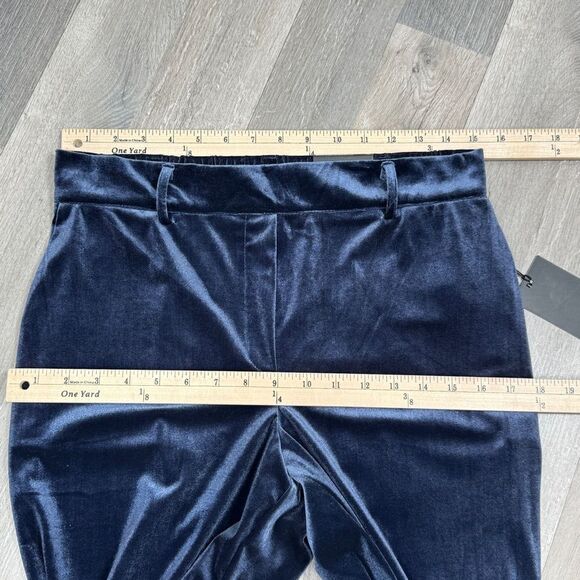 Jules & Leopold Velvet Velour Pants Slim Leg Pull On Ankle Blue Medium - Picture 9 of 12